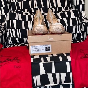 🤍 Louboutin Follies 70 Strass Glitter 38.5 🤍